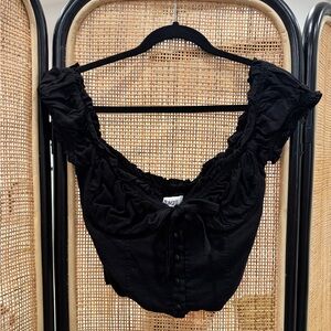 Princess Polly Black Ruched Blouse